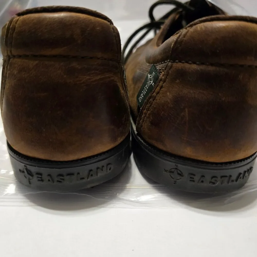 EASTLAND Men's Casual Shoes Brown 10.5W Leather Lace-Up Moc Toe